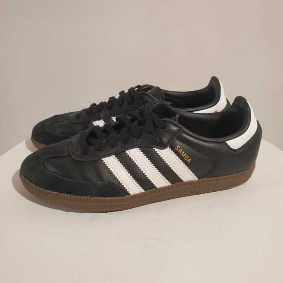 Adidas Kids Grade School Samba OG Sneakers Size 5 Shoes Black Classic Comfort - Picture 1 of 10